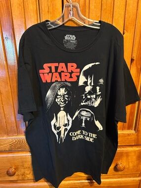 Star Wars Black Tee with Red Logo and White Artwork